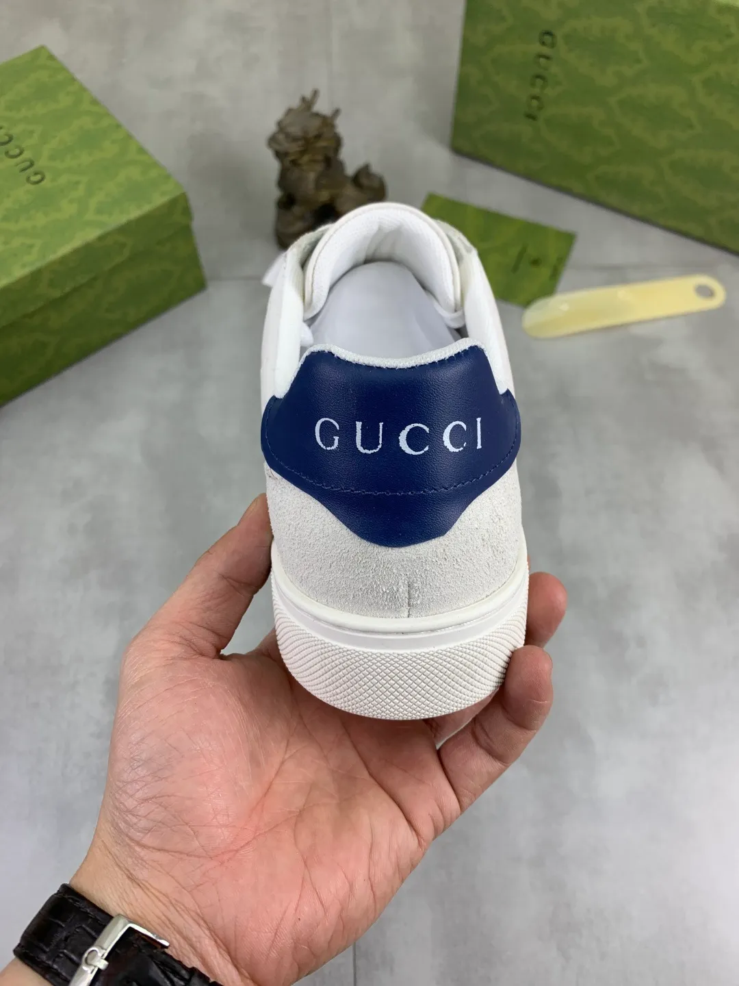 Men's men's shoes 💰P380💰【New model】🆘 The latest model from Gucci official website🎁Classic casual and fashionable men's shoes👟Best model💥The style is simple and elegant, exclusive for trendy men. Unique official website latest brand elements👑Gucci original decoration, fashionable and generous, the fabric is made of original soft calfskin➕Comfortable soft pigskin lining ✅The official website specifies wear-resistant rubber outsole_full of elasticity, classic model taken in real life🎬Color: 2️⃣colors available😍Number: 38-44